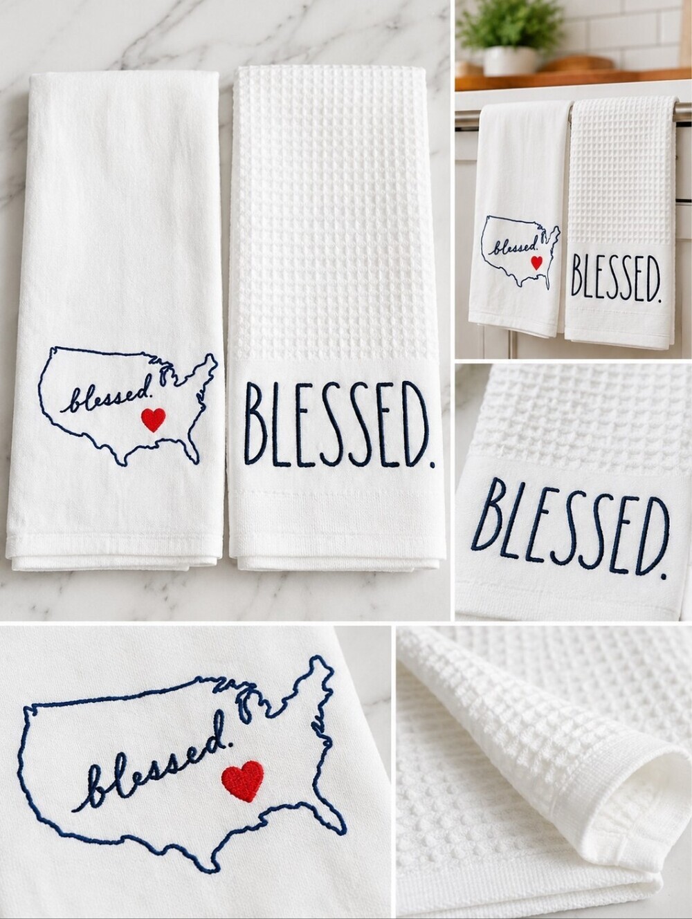 Rae Dunn Kitchen Towels Set
